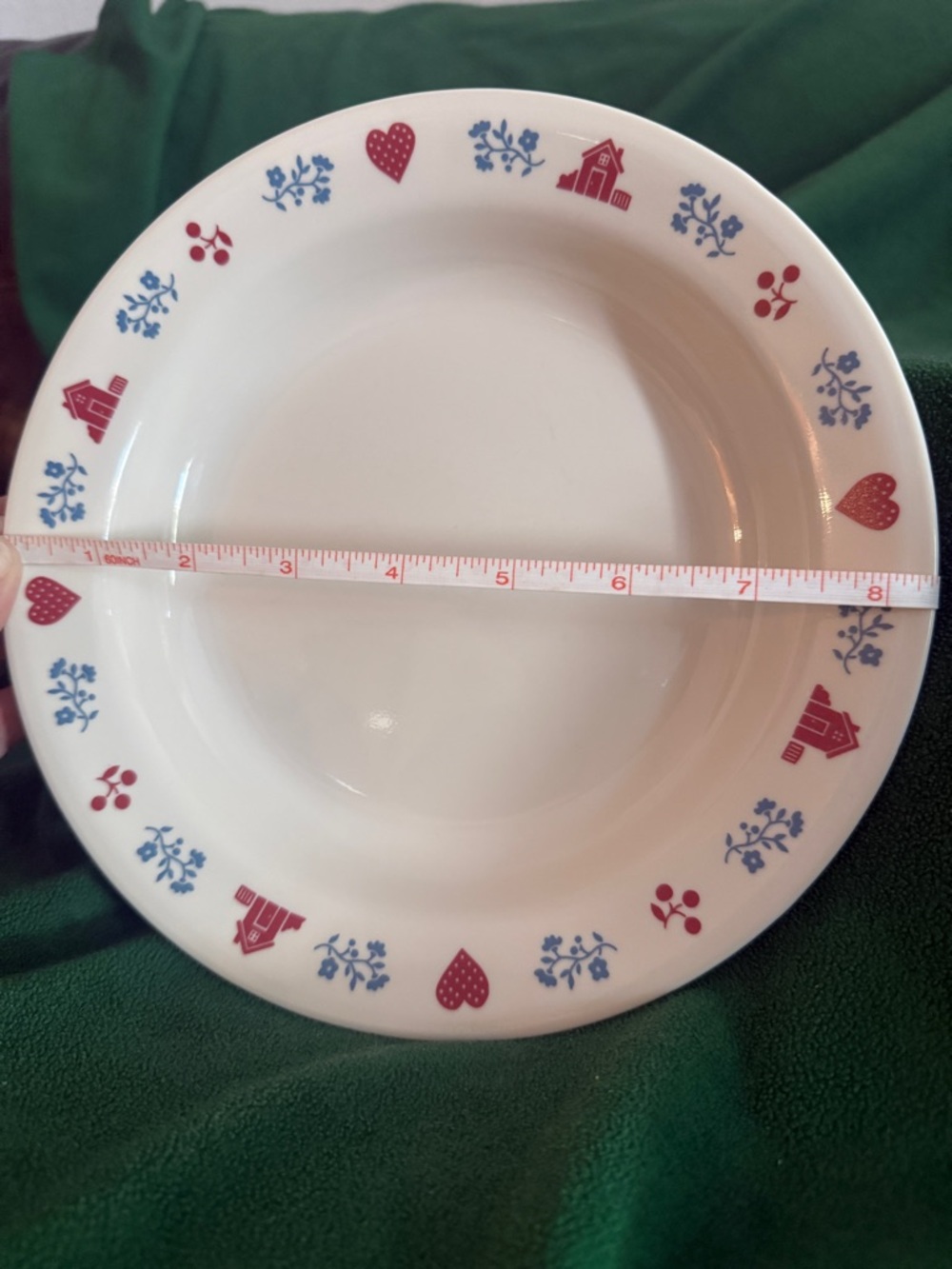 Corelle Hometown Houses & Hearts Rimmed Bowl